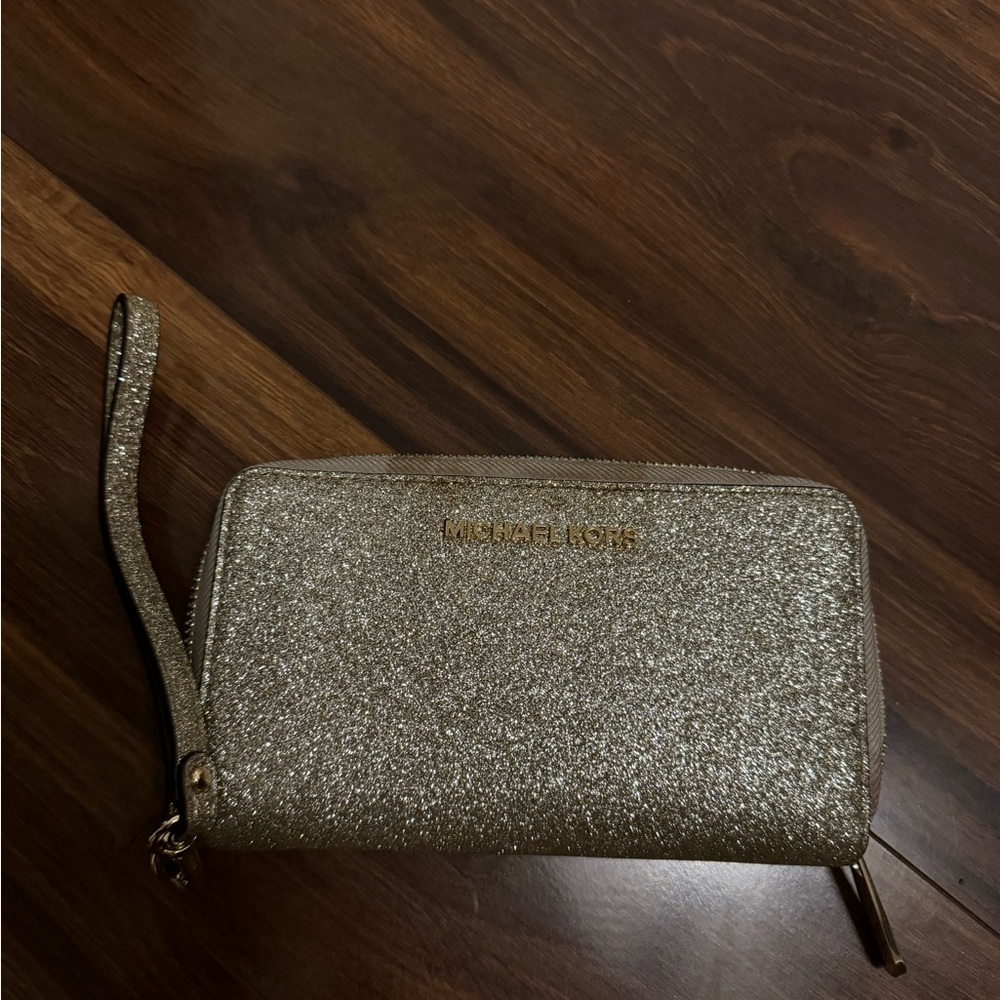 Michael Kors Gold Wristlet Wallet